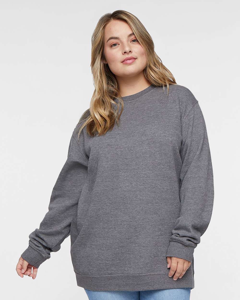 Unisex Elevated Fleece Crewneck Sweatshirt - Granite Heather - XS