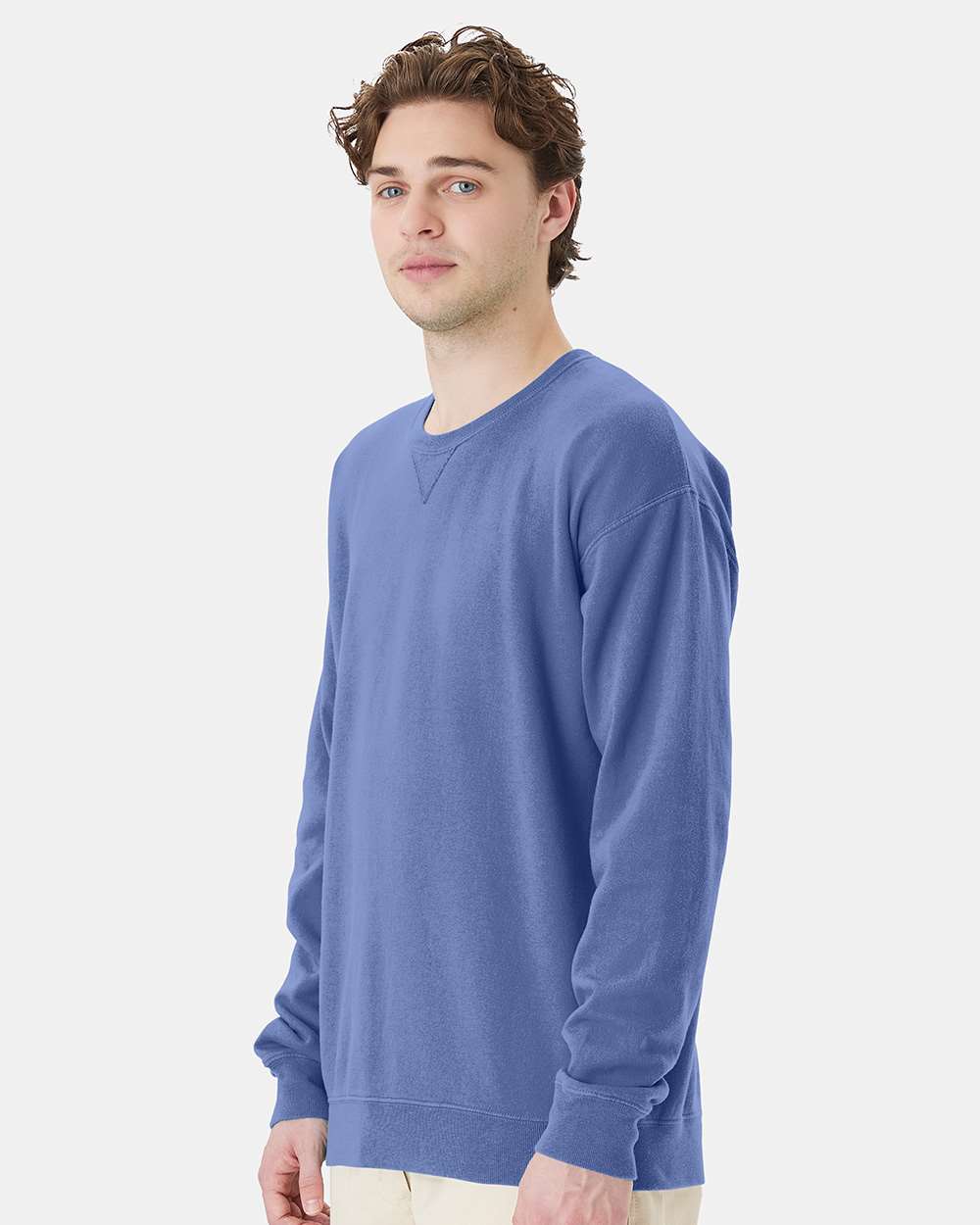 Unisex Garment-Dyed Crewneck Sweatshirt - Frontier Blue - S