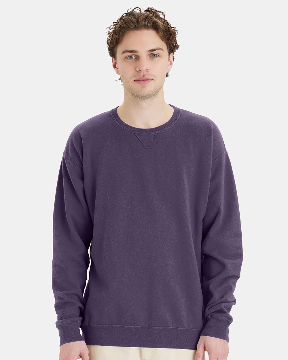 Unisex Garment-Dyed Crewneck Sweatshirt - Grape Soda - XS