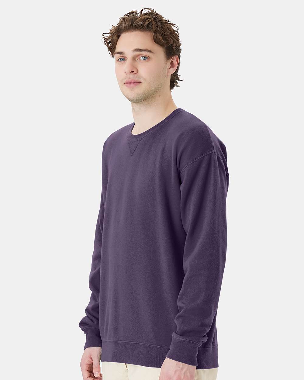 Unisex Garment-Dyed Crewneck Sweatshirt - Grape Soda - S