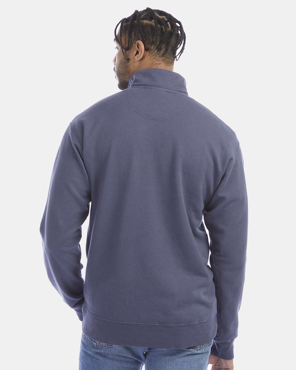 Unisex Garment-Dyed Quarter-Zip Sweatshirt - Anchor Slate - M