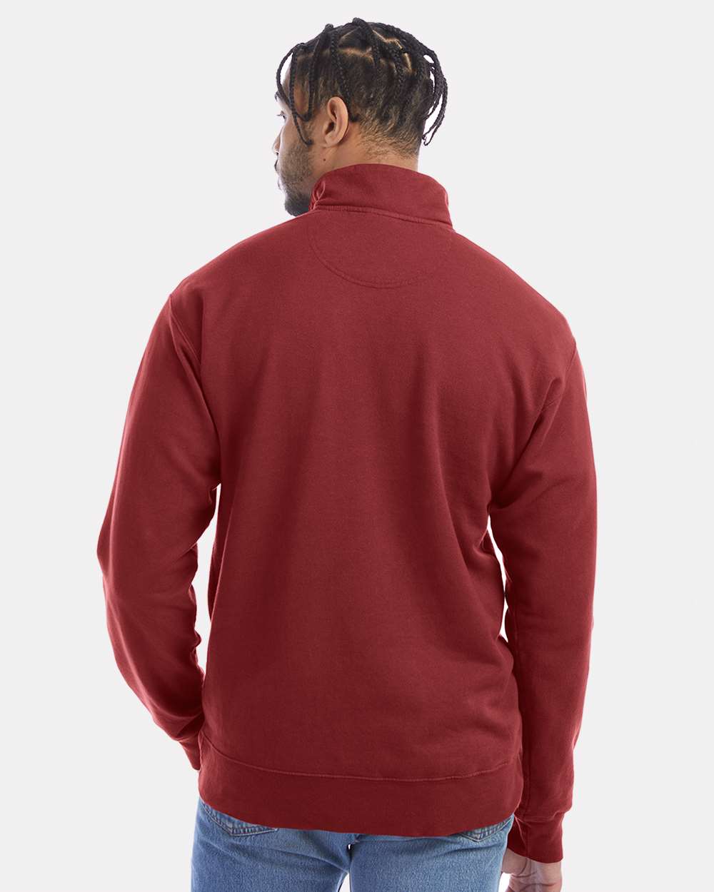 Unisex Garment-Dyed Quarter-Zip Sweatshirt - Cayenne - M