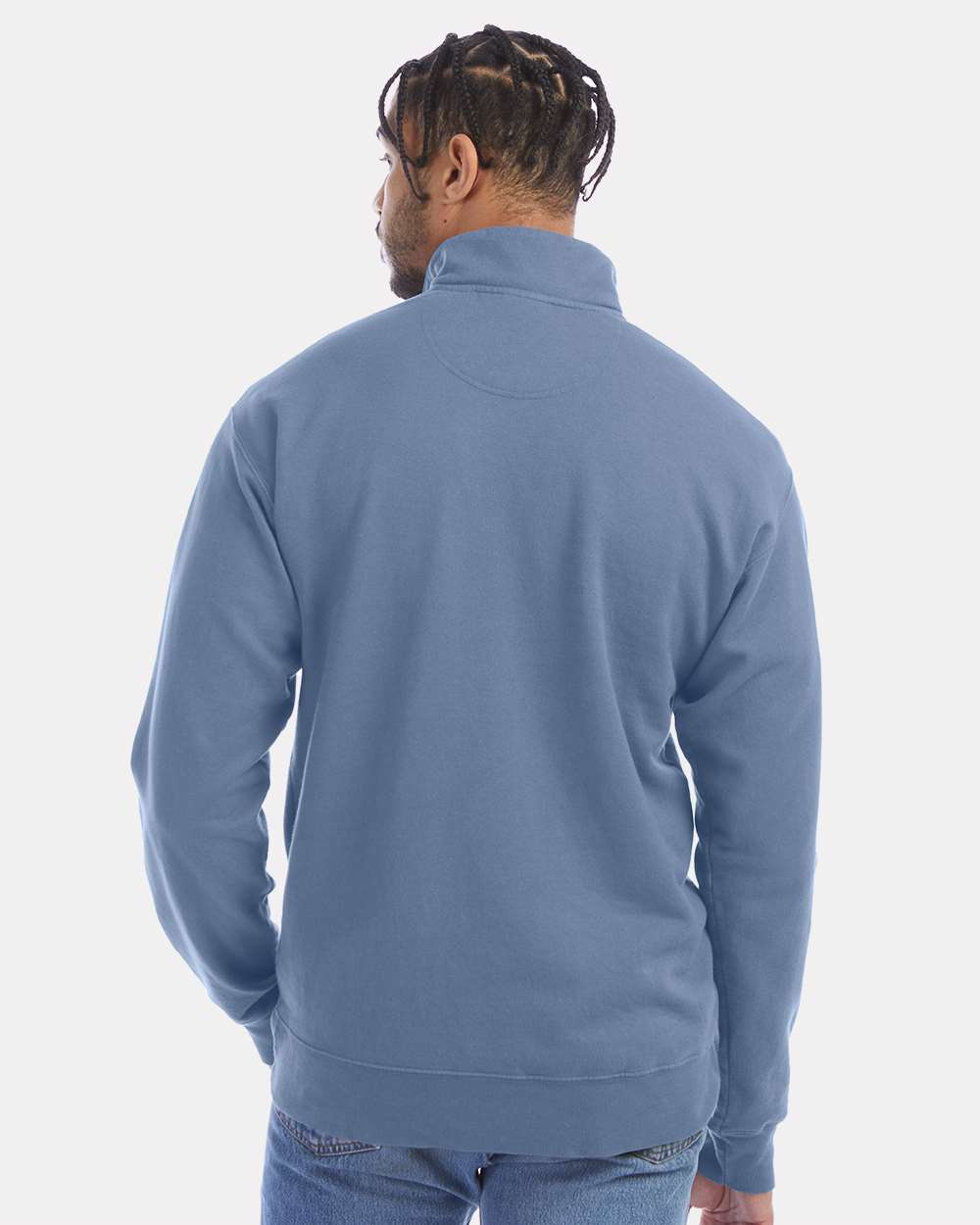 Unisex Garment-Dyed Quarter-Zip Sweatshirt - Saltwater - M