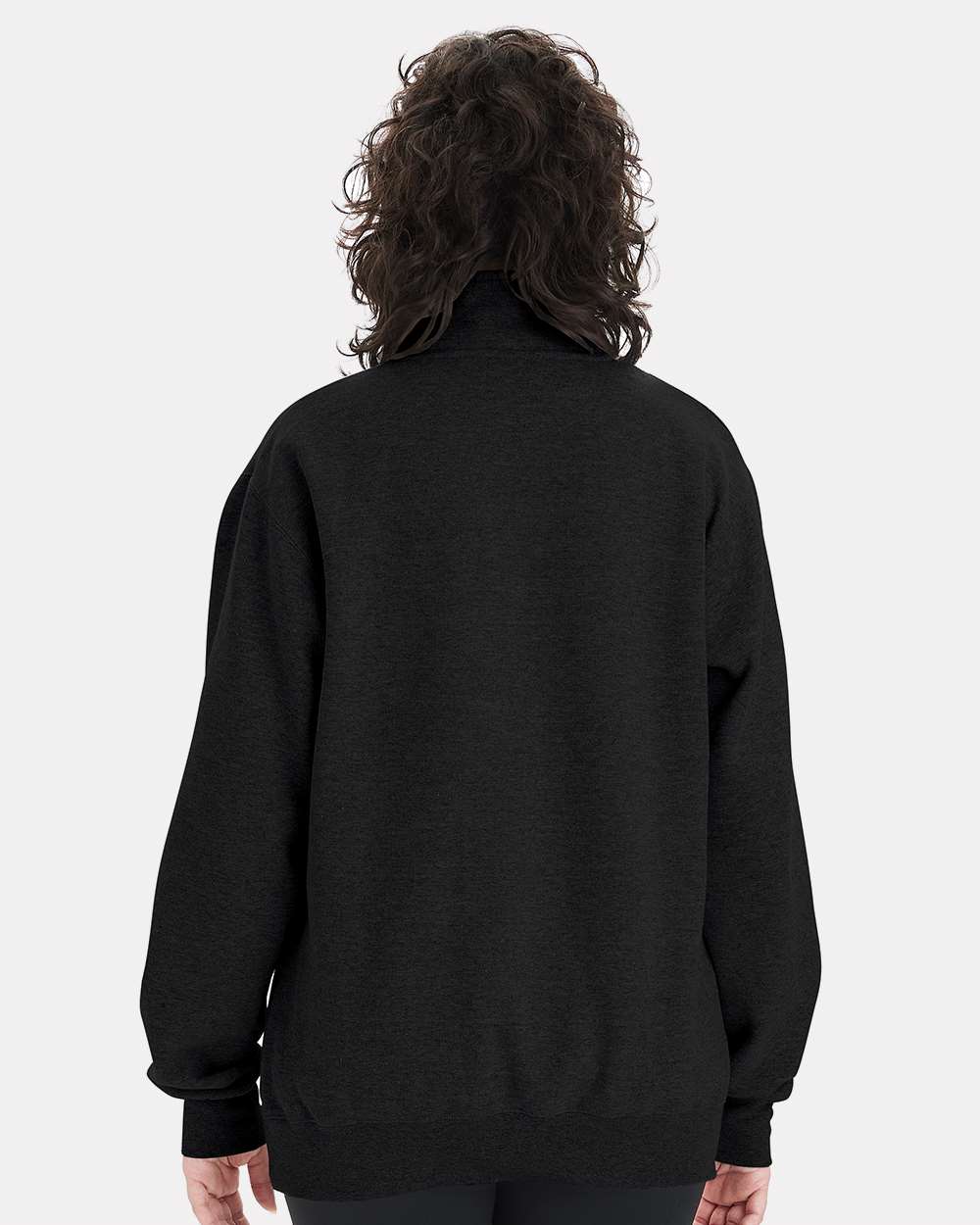Unisex Quarter-Zip Pullover - Black - M