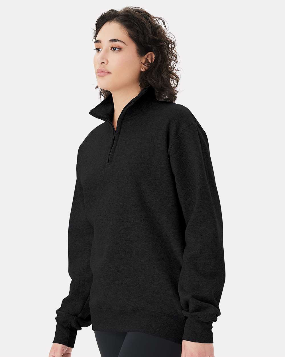 Unisex Quarter-Zip Pullover - Black - S