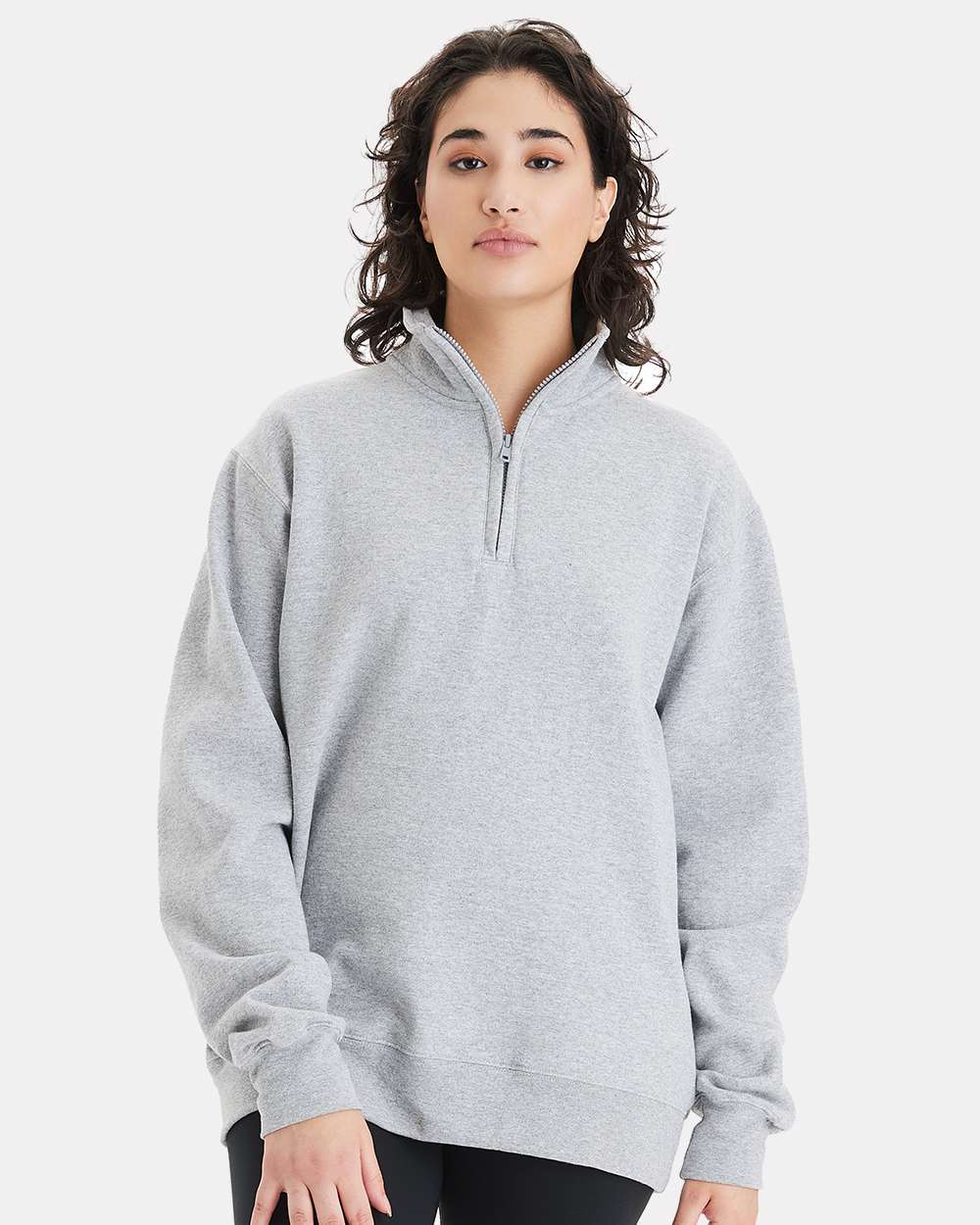 Unisex Quarter-Zip Pullover - Light Steel - XS
