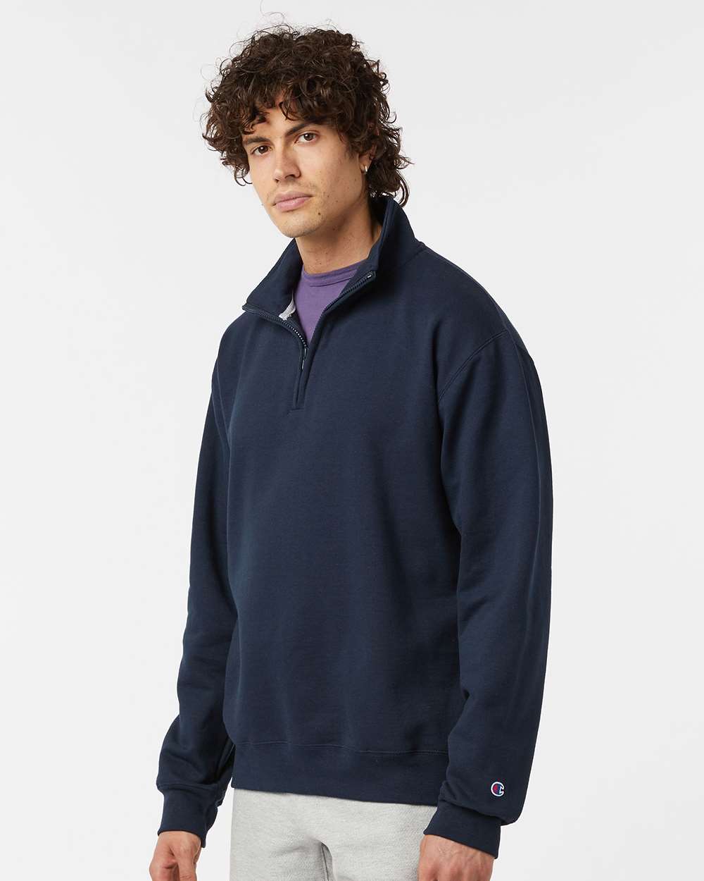Unisex Quarter-Zip Pullover - Navy - S