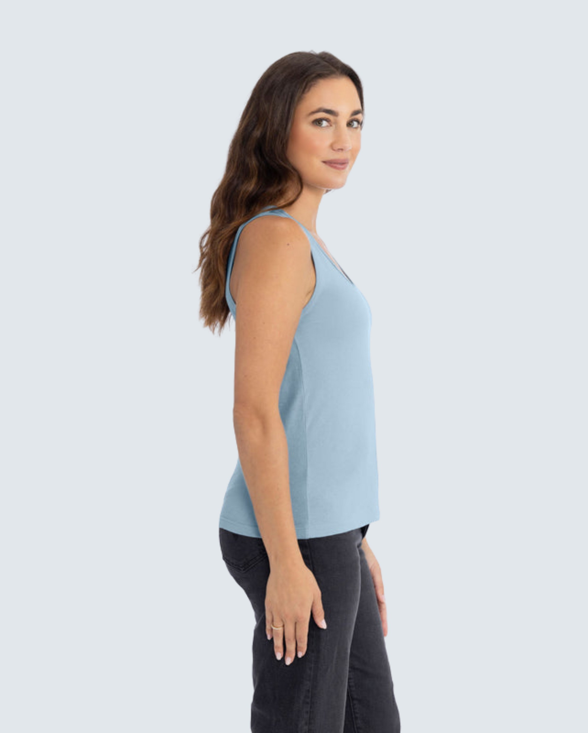 Women's Cotton Tank - Stonewash Denim