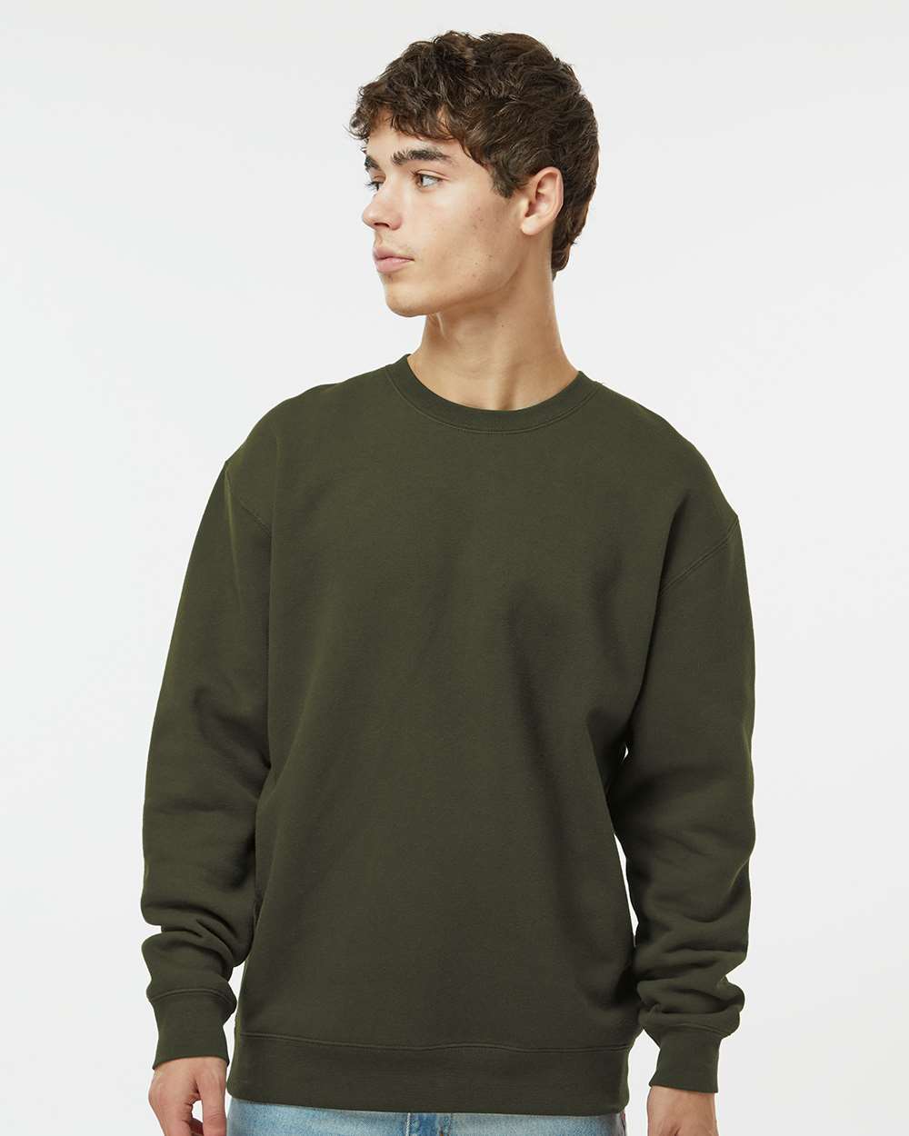 Unisex Heavyweight Crewneck Sweatshirt - Army - XS