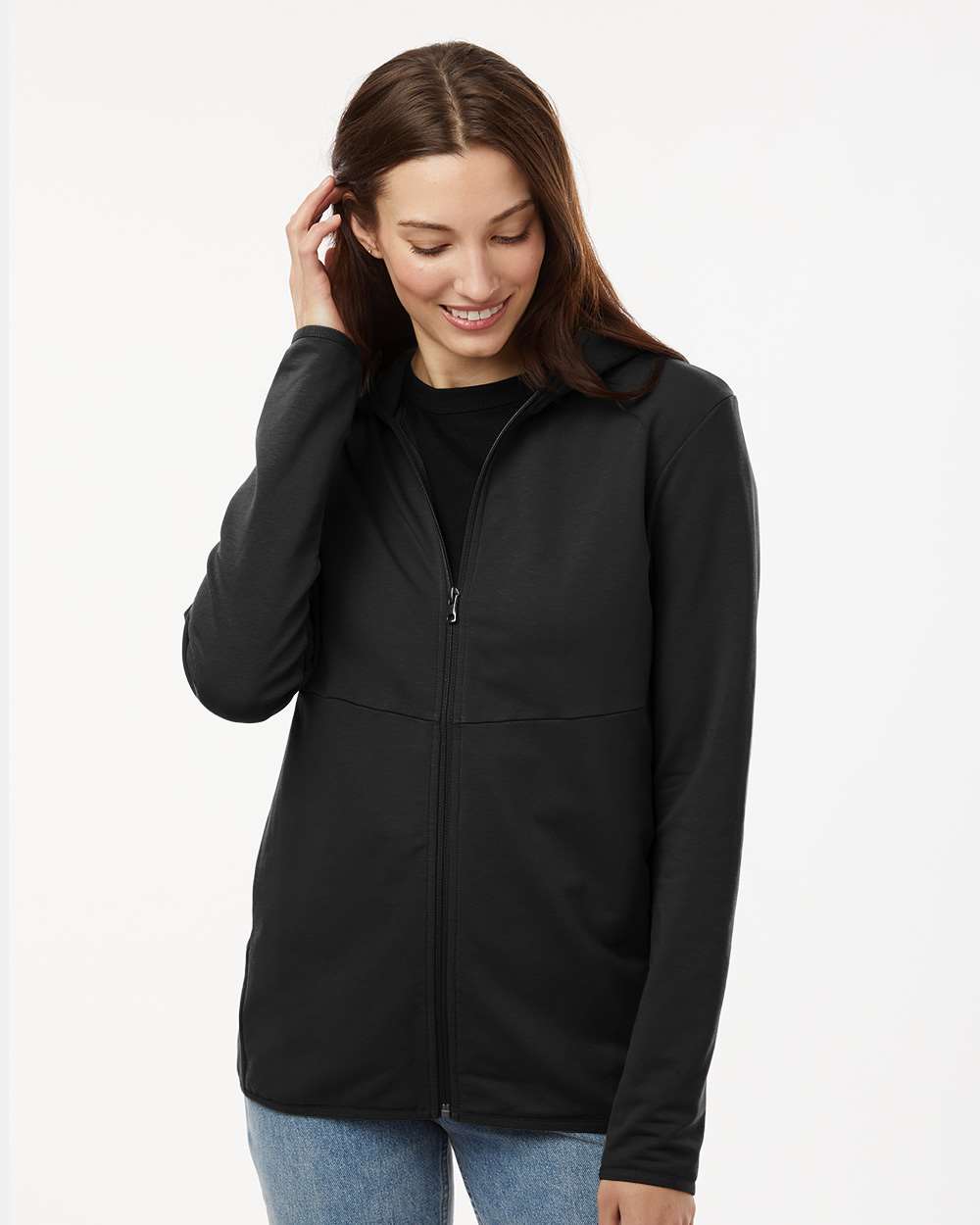 Unisex Perform Full-Zip Hooded Sweatshirt - Black - XS