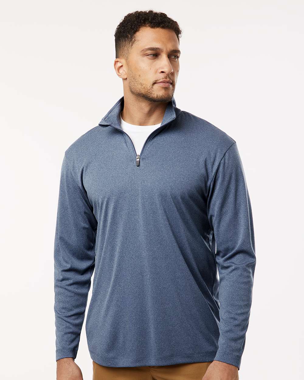 Men's Pro Performance Quarter-Zip Pullover - Heather Navy - S