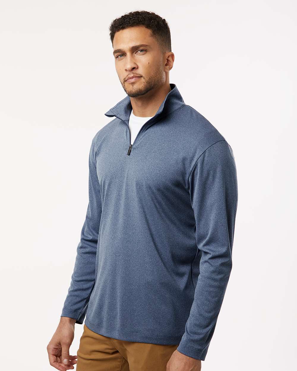 Men's Pro Performance Quarter-Zip Pullover - Heather Navy - M