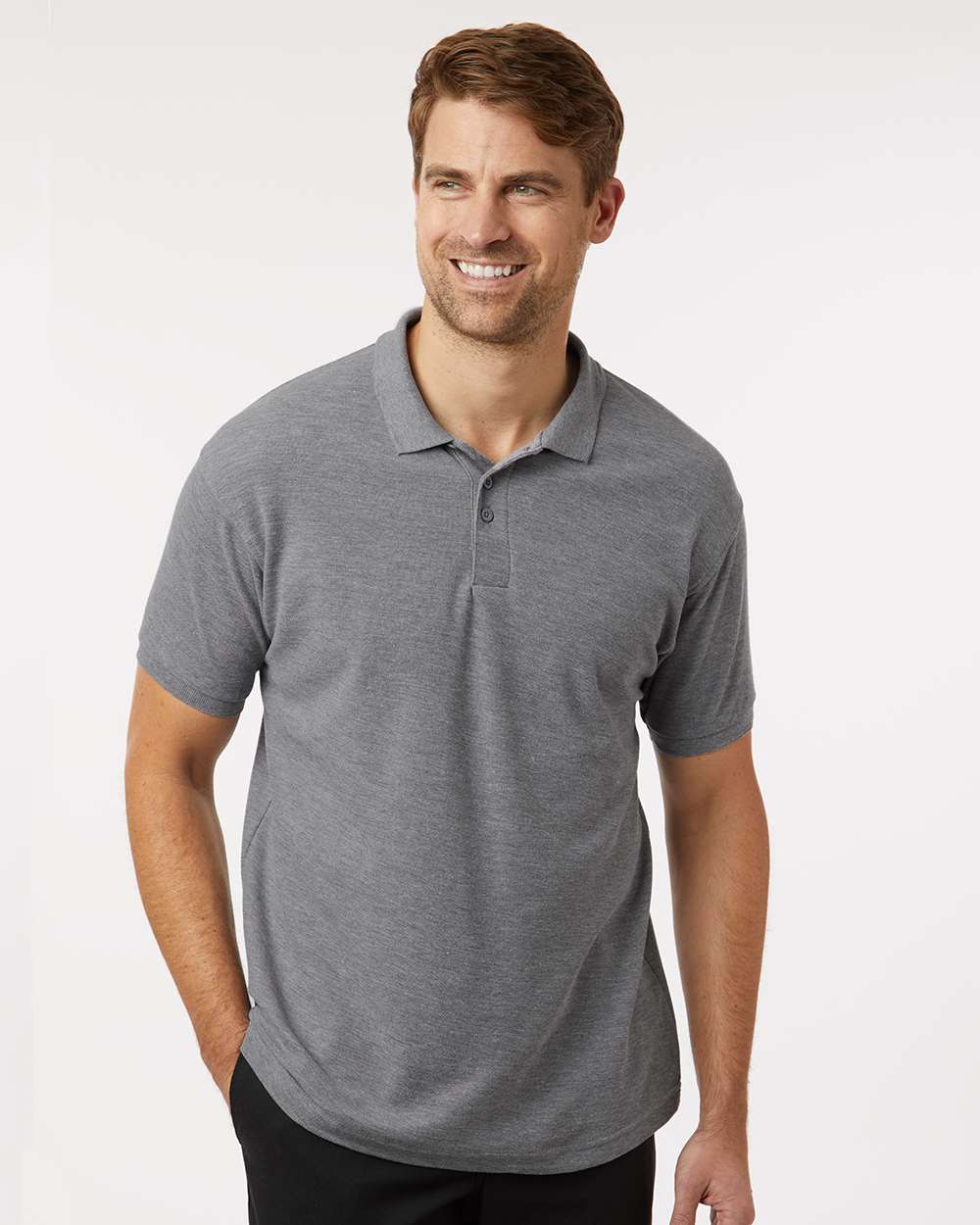 Men's Classic Polo - Heather Grephite - S