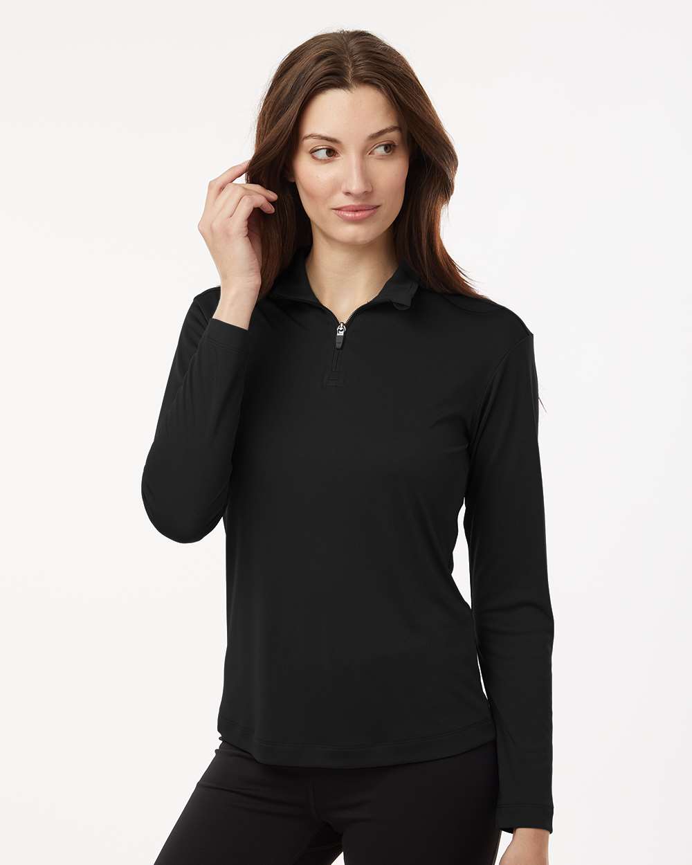 Women’s Quarter-Zip Pullover – Black - S