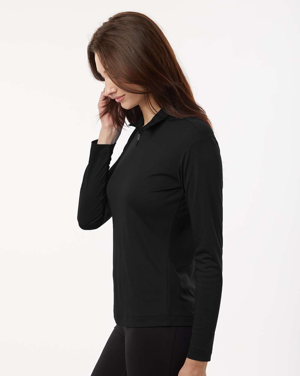 Women’s Quarter-Zip Pullover – Black - M