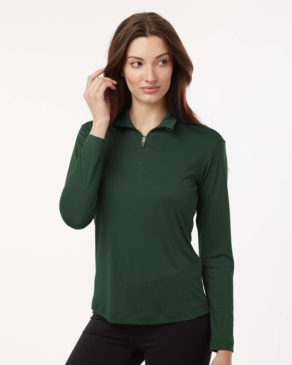 Women’s Quarter-Zip Pullover – Forest Green - S