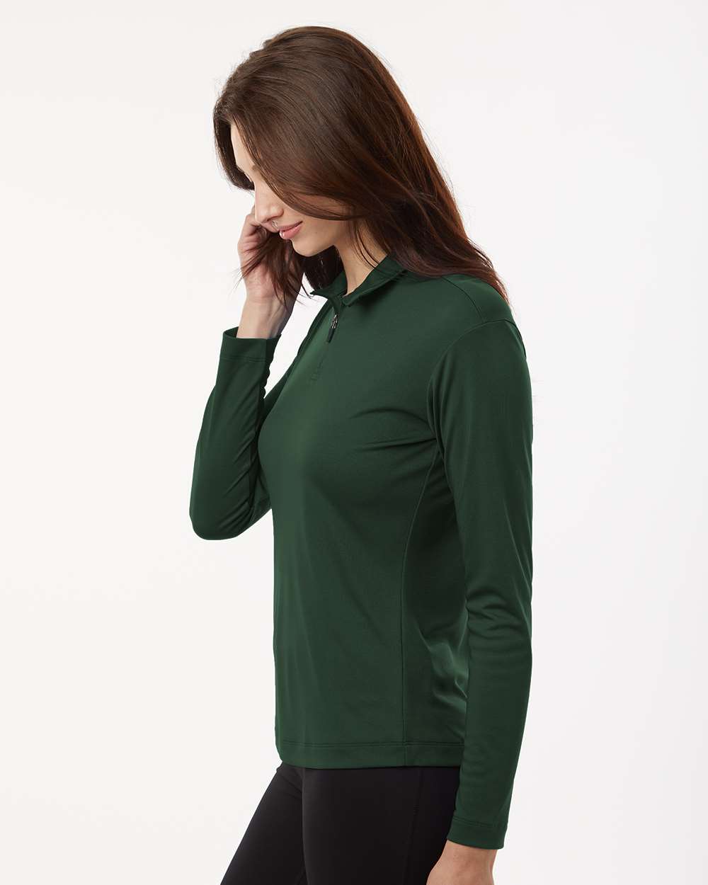 Women’s Quarter-Zip Pullover – Forest Green - M