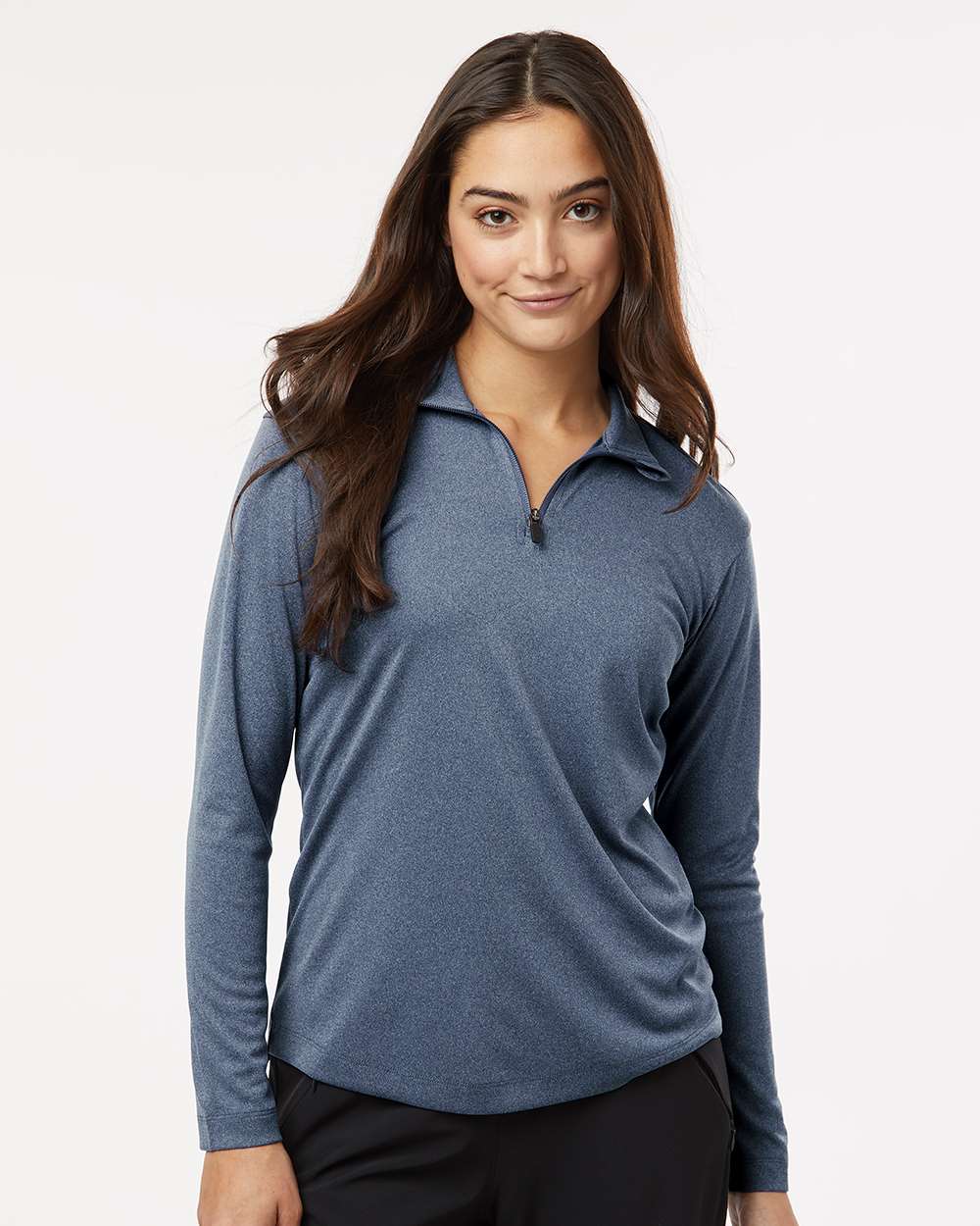 Women’s Quarter-Zip Pullover – Heather Navy - S