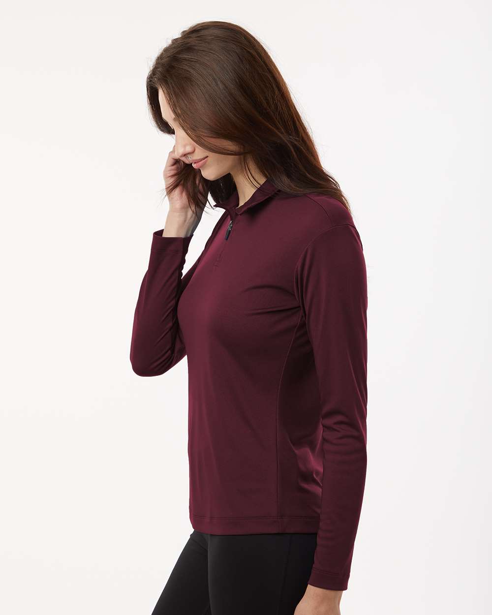 Women’s Quarter-Zip Pullover – Maroon - M