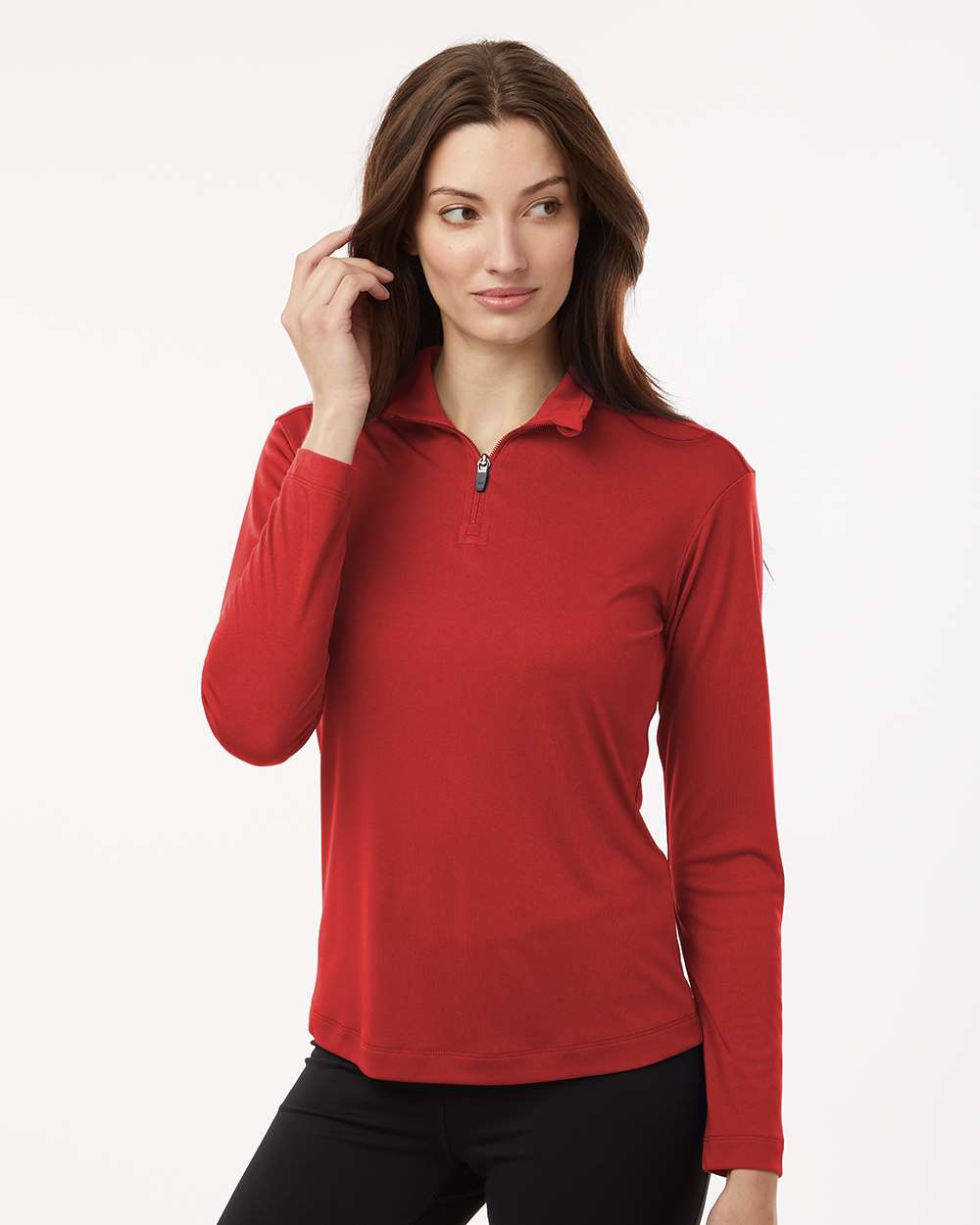 Women’s Quarter-Zip Pullover – Red - S