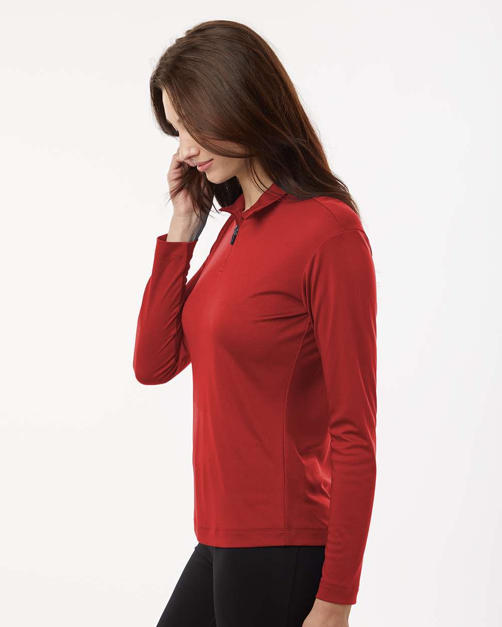 Women’s Quarter-Zip Pullover – Red - M