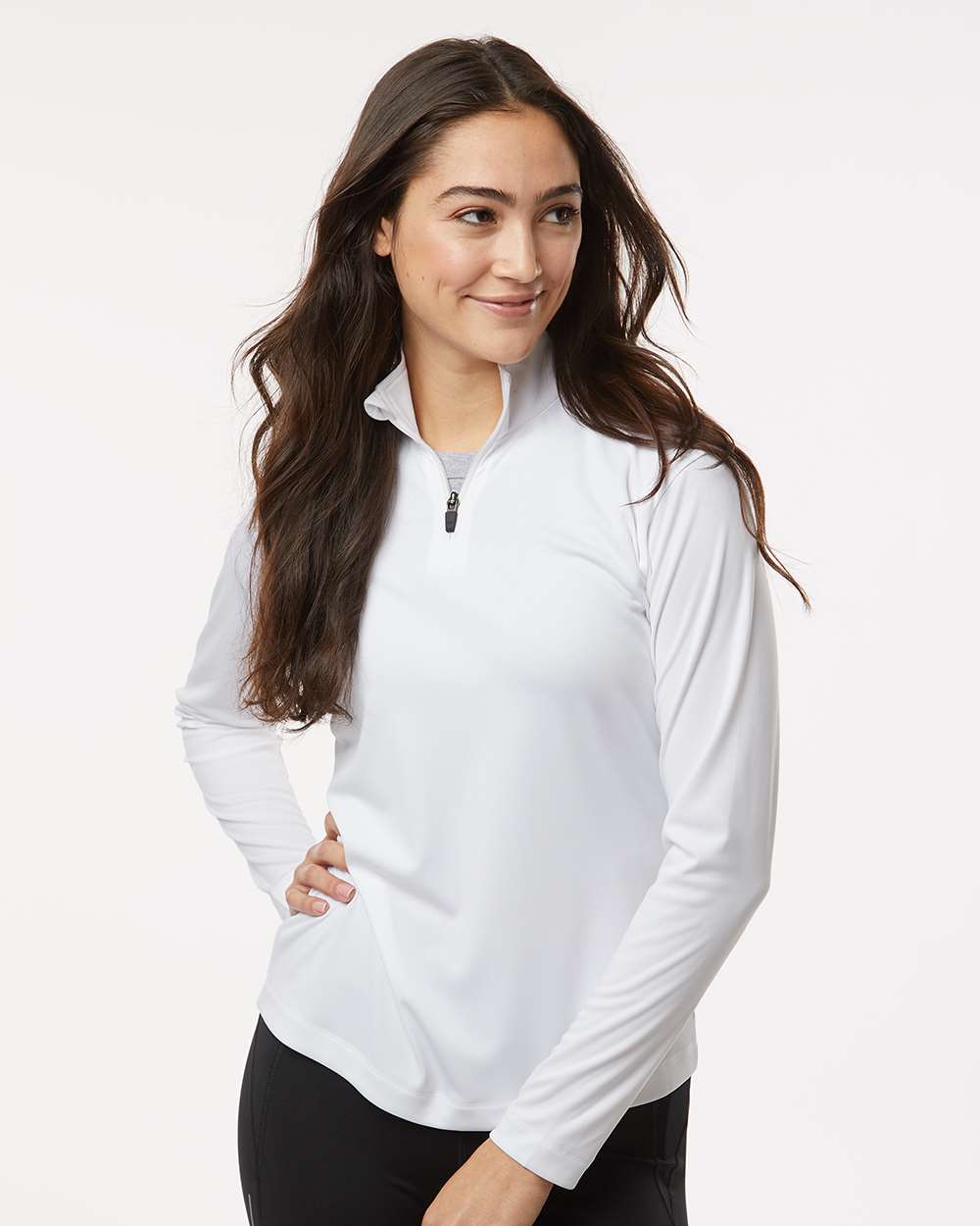 Women’s Quarter-Zip Pullover – White - S