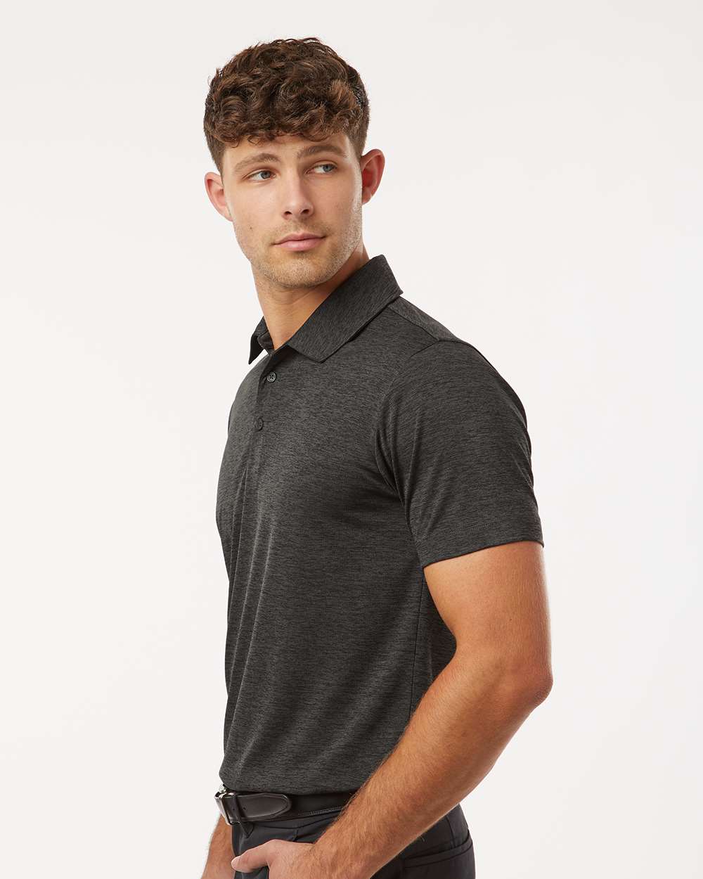 Men's Performance Polo - Black Melange - M