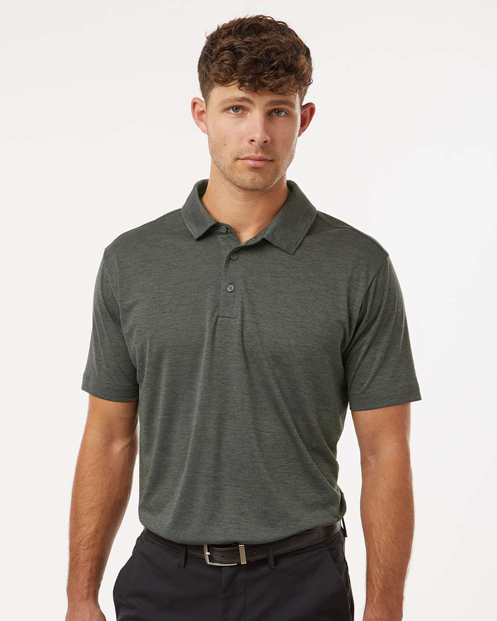 Men's Performance Polo - Charcoal Melange - S