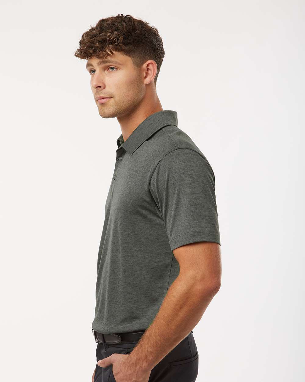 Men's Performance Polo - Charcoal Melange - M