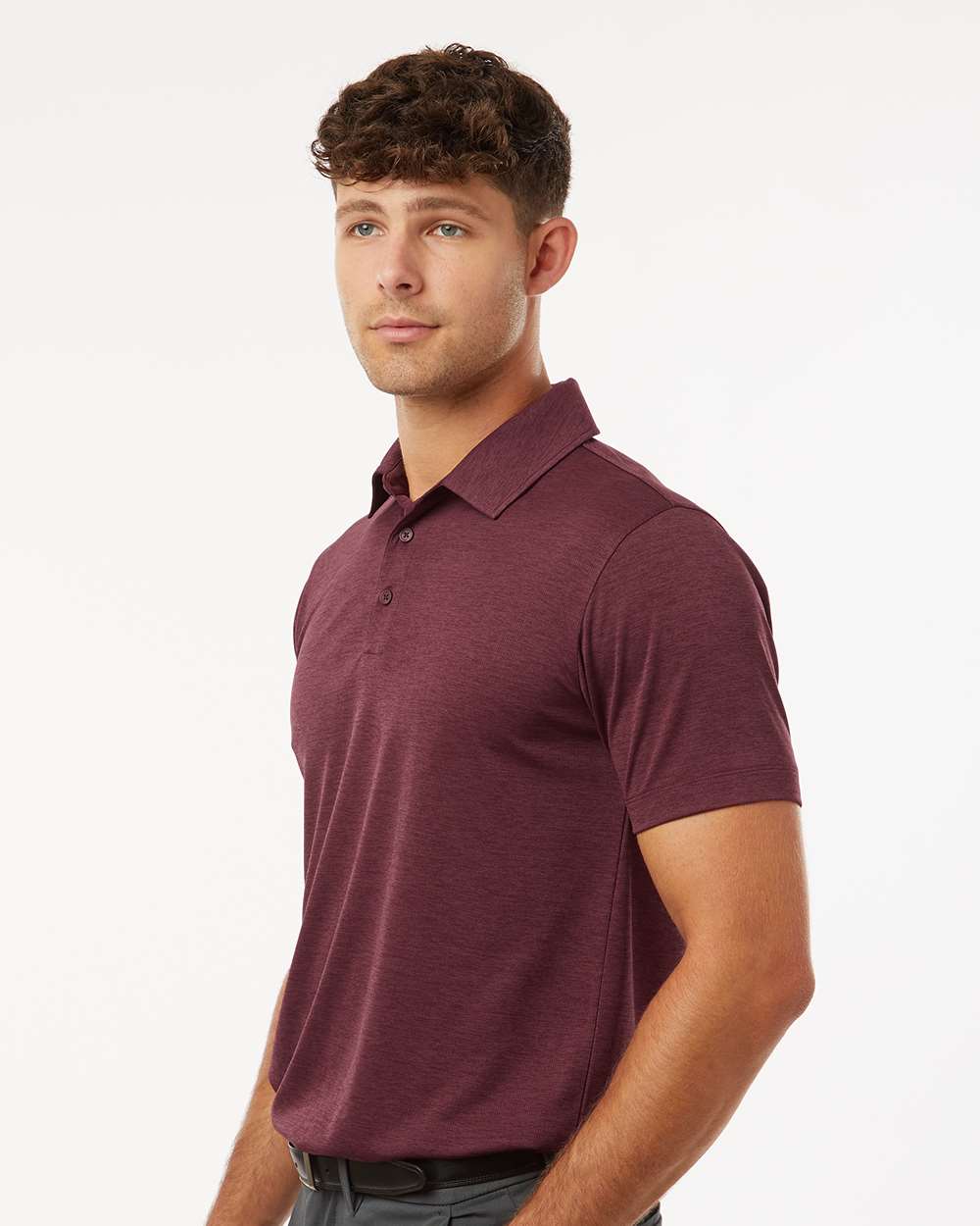 Men's Performance Polo - Maroon Melange - M