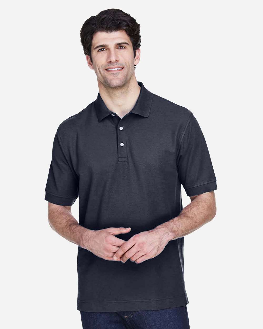 Men's Pima Piqué Polo - Navy - S