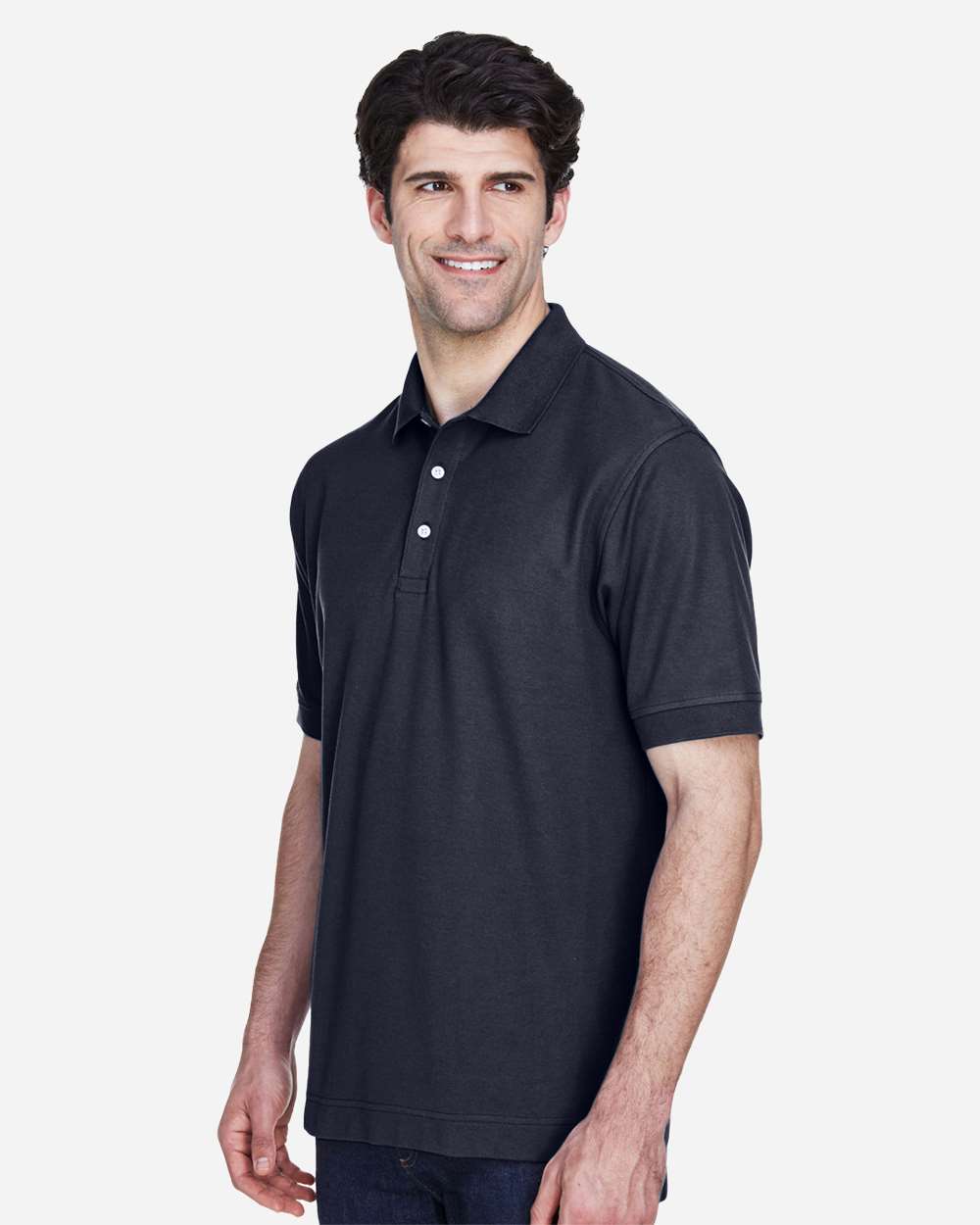 Men's Pima Piqué Polo - Navy - M