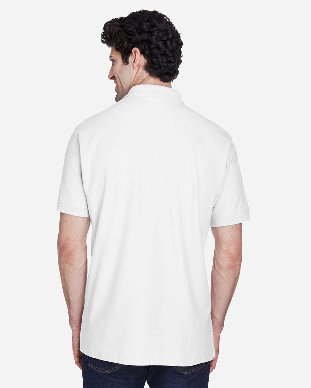 Men's Pima Piqué Polo - White - L