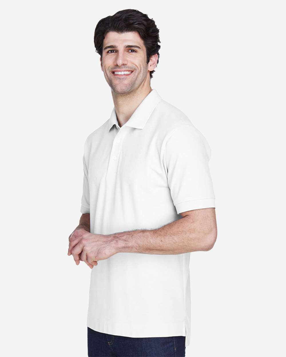 Men's Pima Piqué Polo - White - M