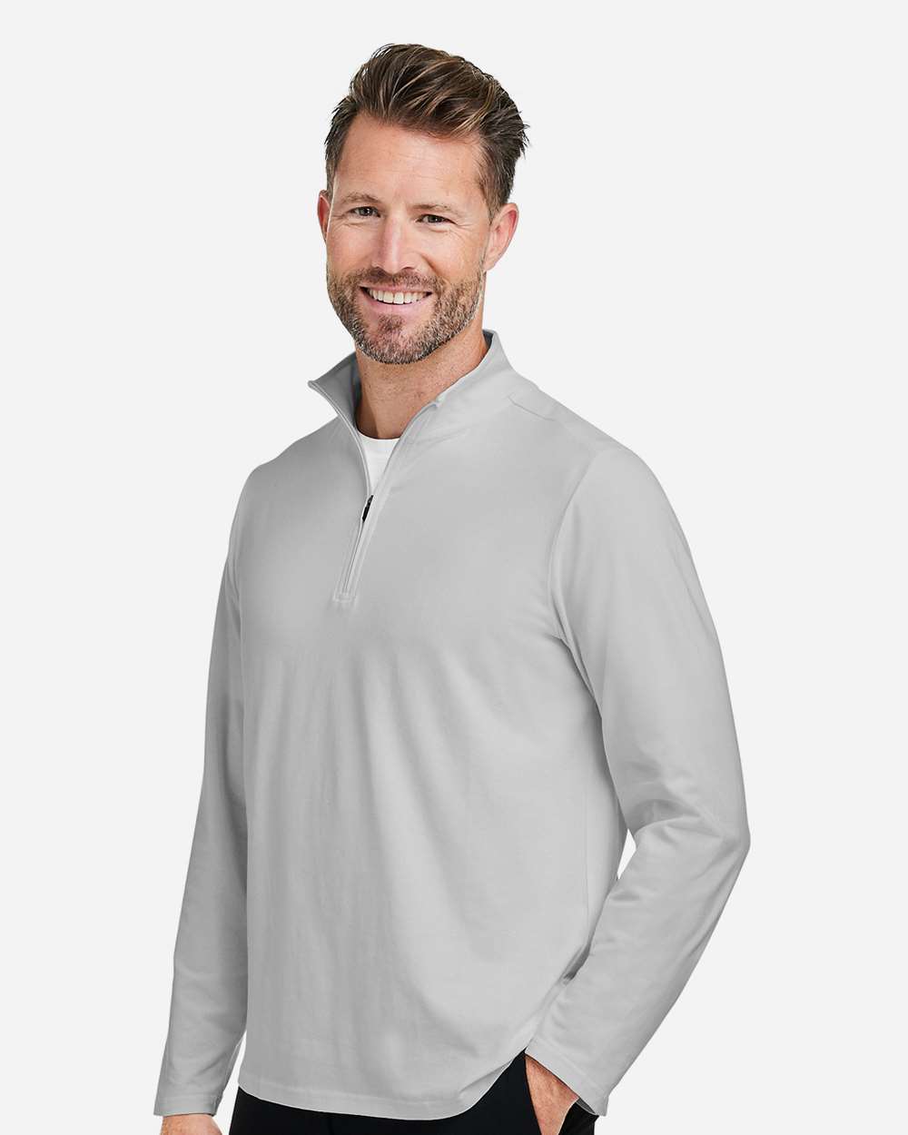 Men's Stretch Quarter-Zip - Grey - M