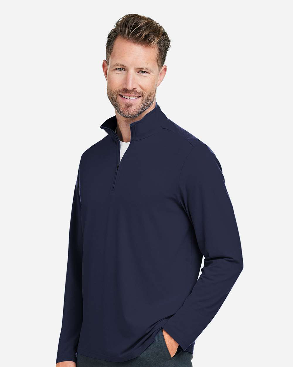 Men's Stretch Quarter-Zip - Navy - M