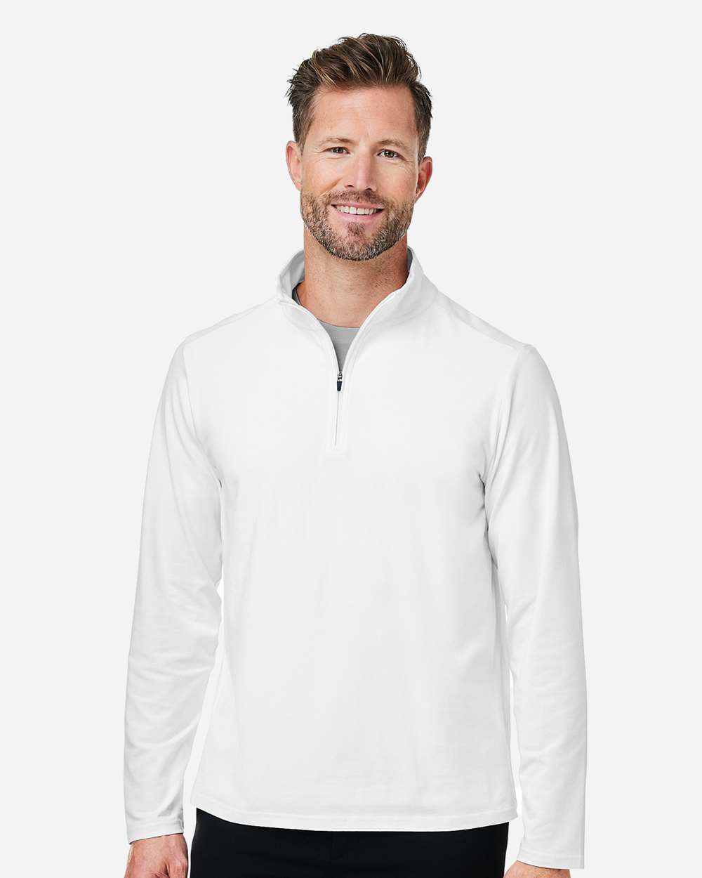 Men's Stretch Quarter-Zip - White - S