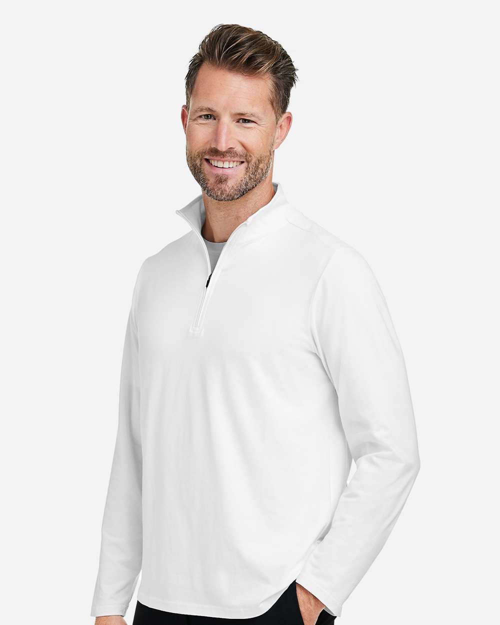 Men's Stretch Quarter-Zip - White - M