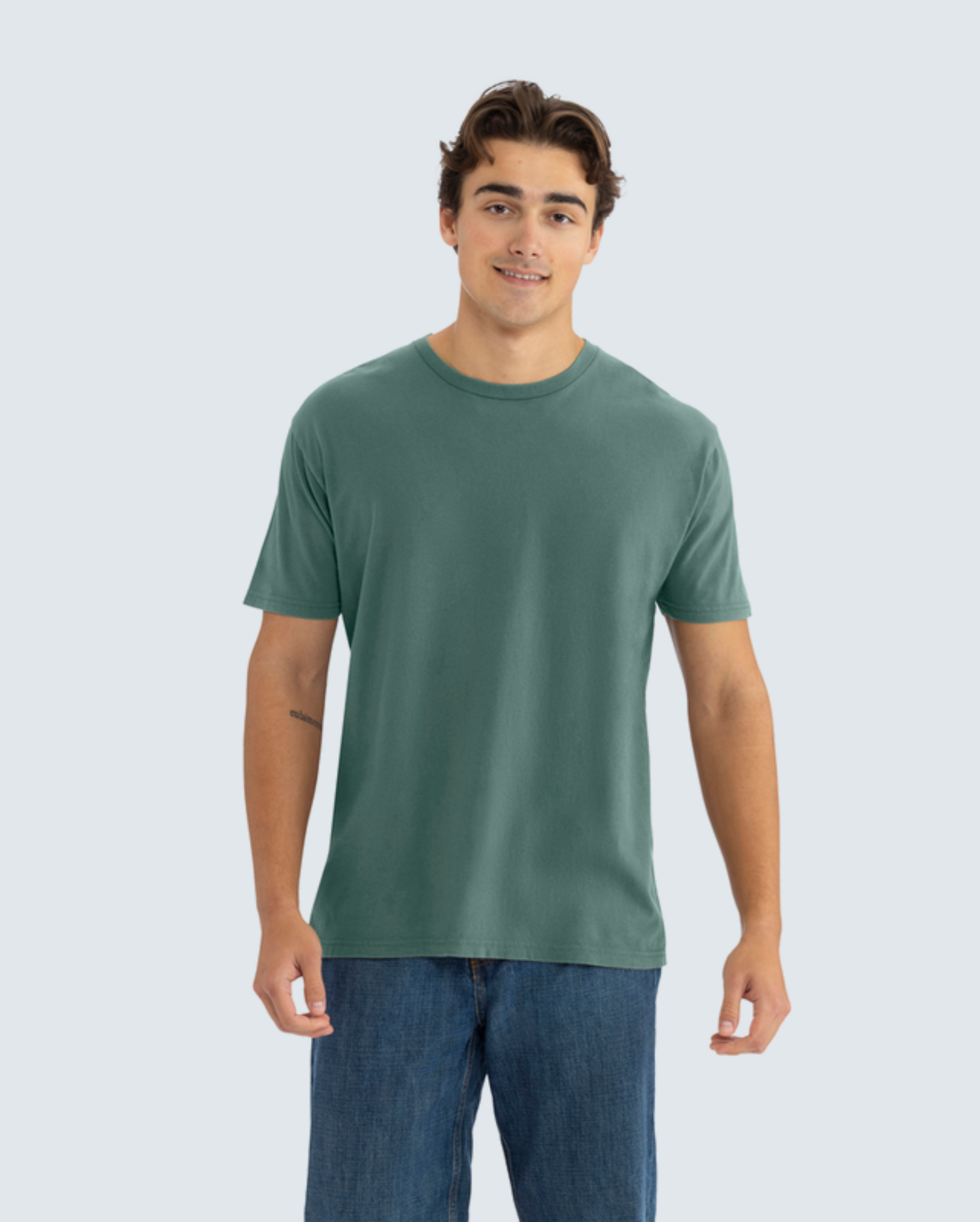 Soft-Washed Classic Crew - Washed Royal Pine