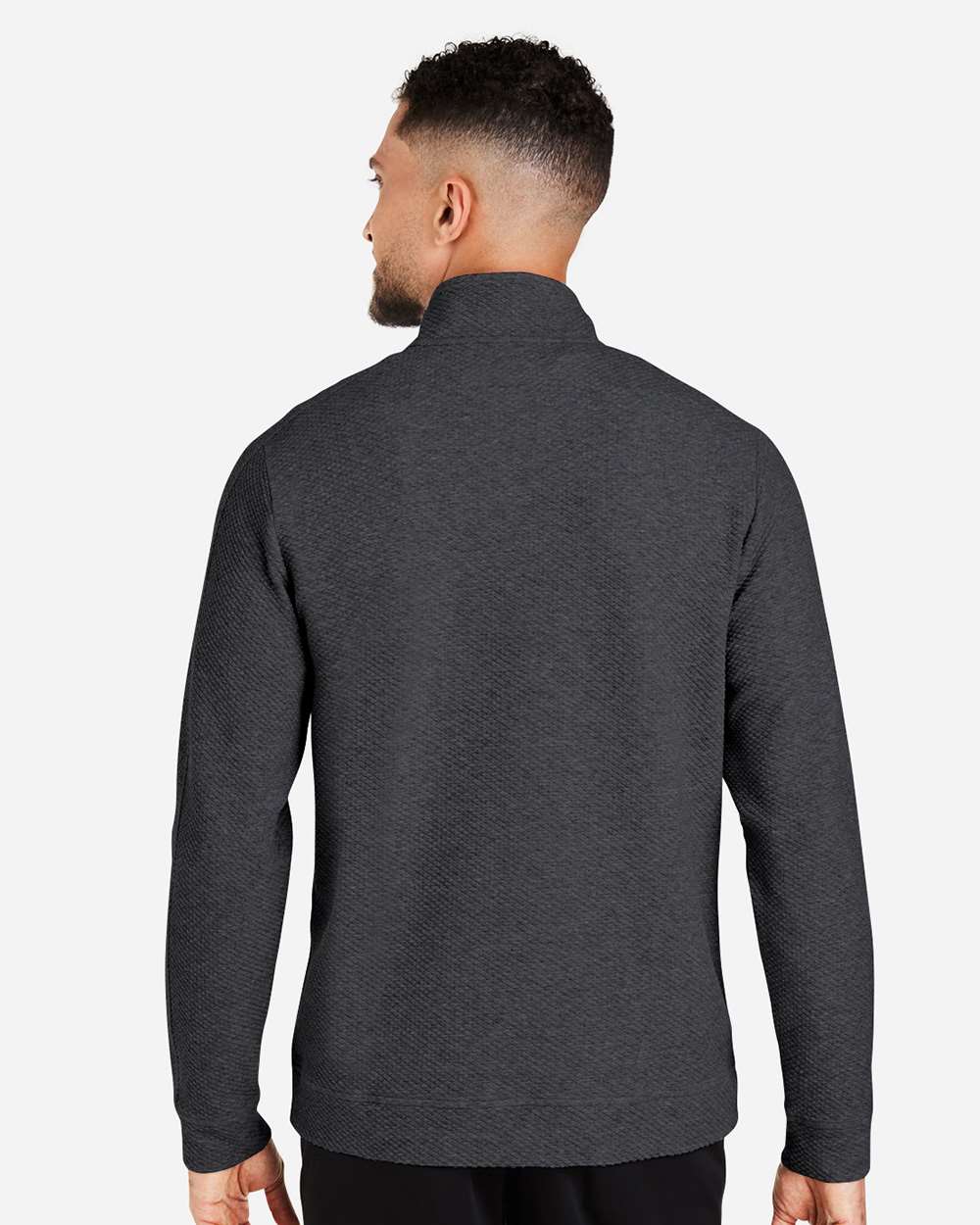 Men's Spirit Textured Quarter-Zip Pullover - Black - L