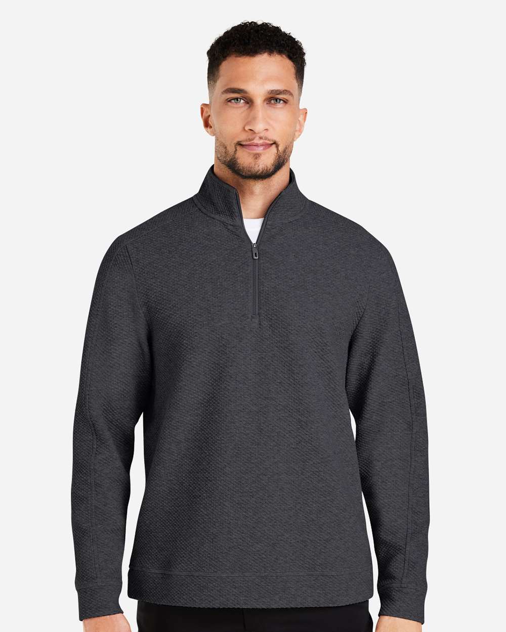 Men's Spirit Textured Quarter-Zip Pullover - Black - S