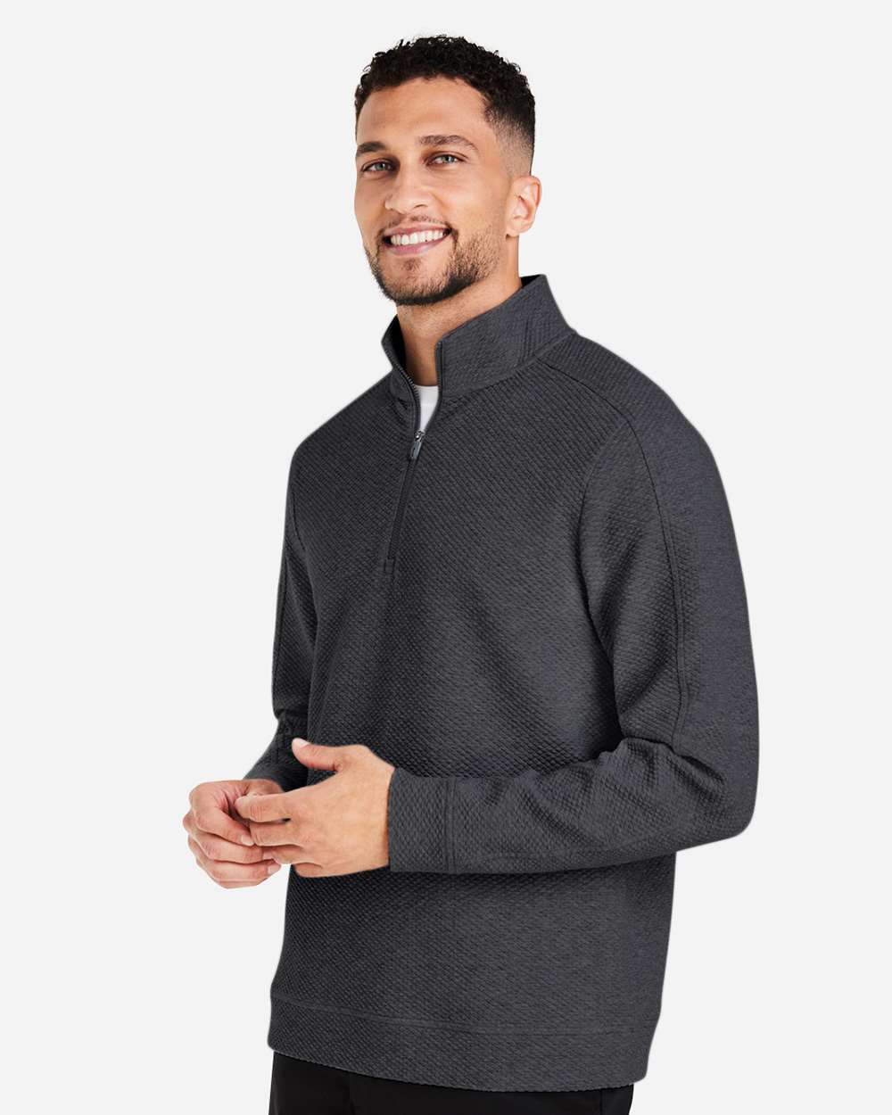 Men's Spirit Textured Quarter-Zip Pullover - Black - M