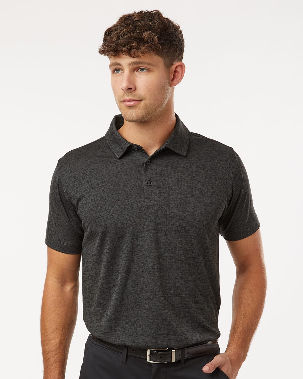 Men's Performance Polo - Black Melange - S