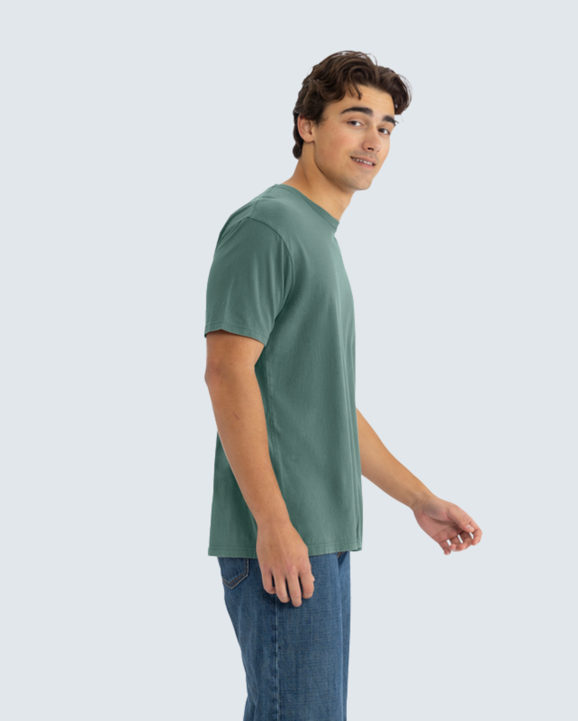 Soft-Washed Classic Crew - Washed Royal Pine