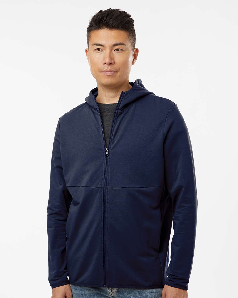 Unisex Perform Full-Zip Hooded Sweatshirt - Classic Navy - XS