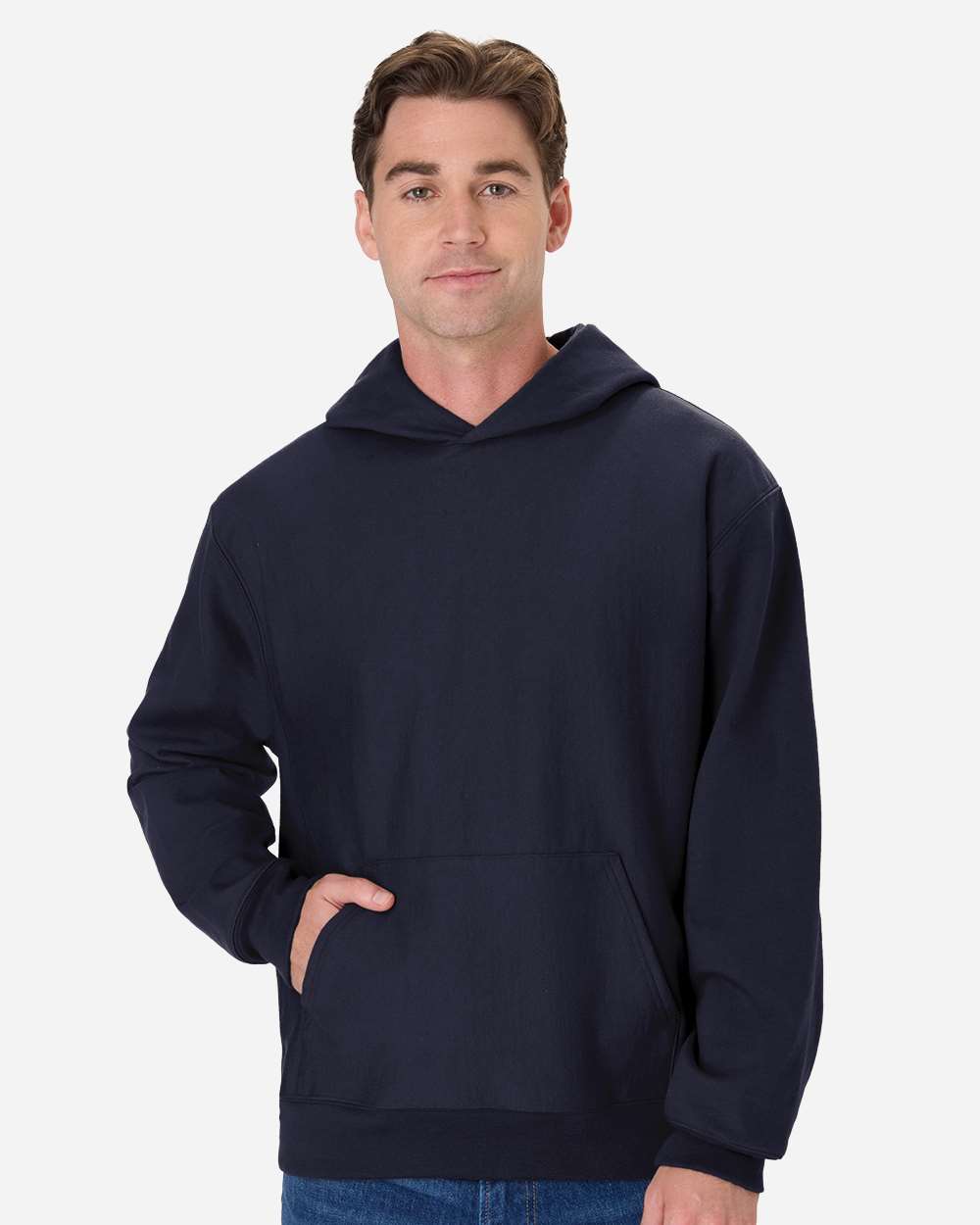 Unisex Beefy® Sweats Premium Heavyweight Hooded Sweatshirt - Navy - XS