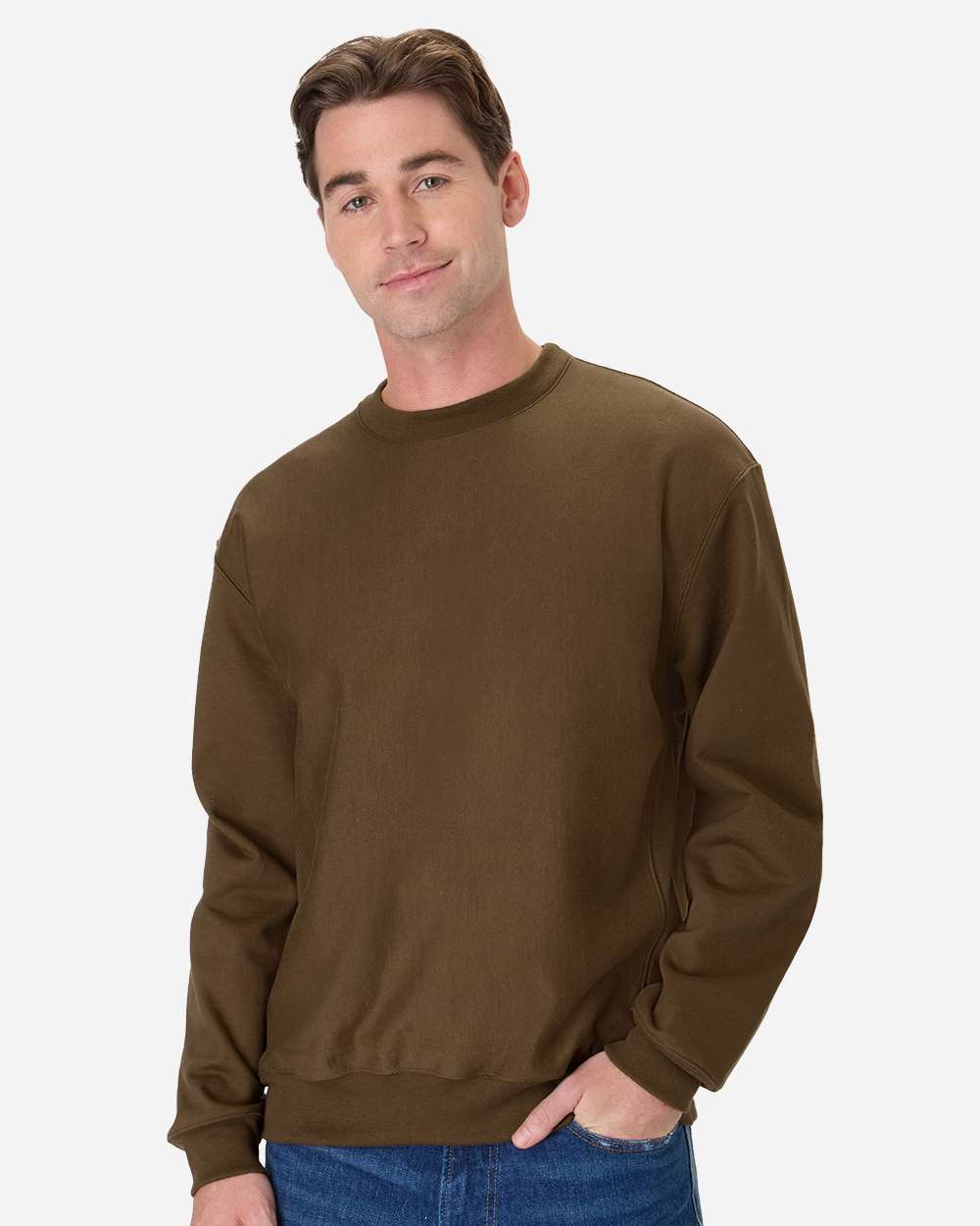 Unisex Premium Heavyweight Crewneck Sweatshirt - Army Brown - XS