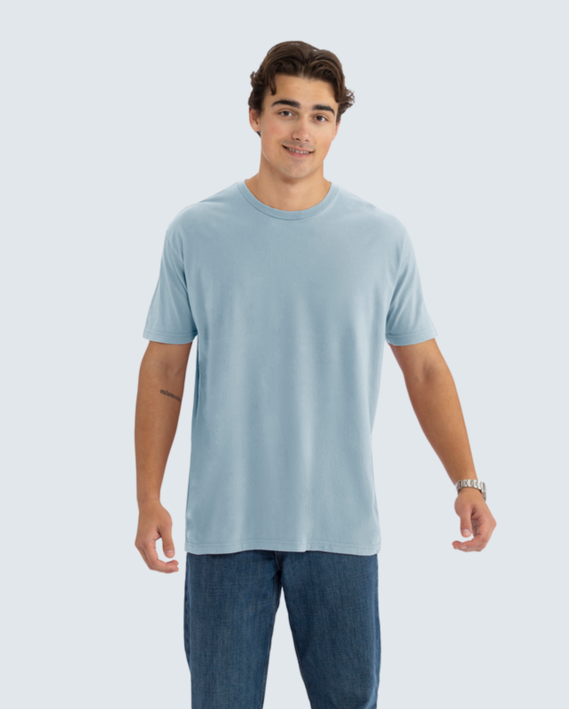 Soft-Washed Classic Crew - Washed Stonewash Denim