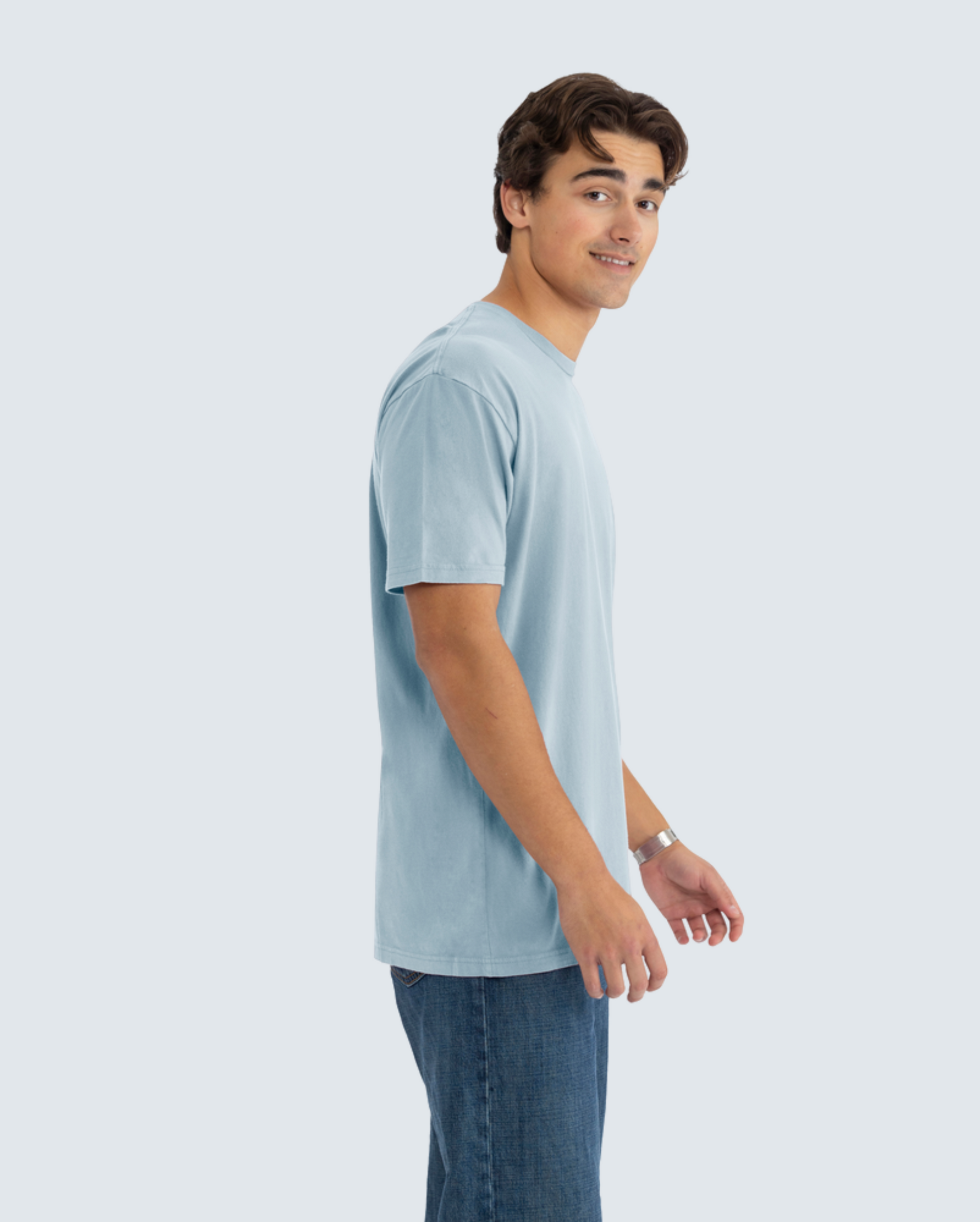 Soft-Washed Classic Crew - Washed Stonewash Denim