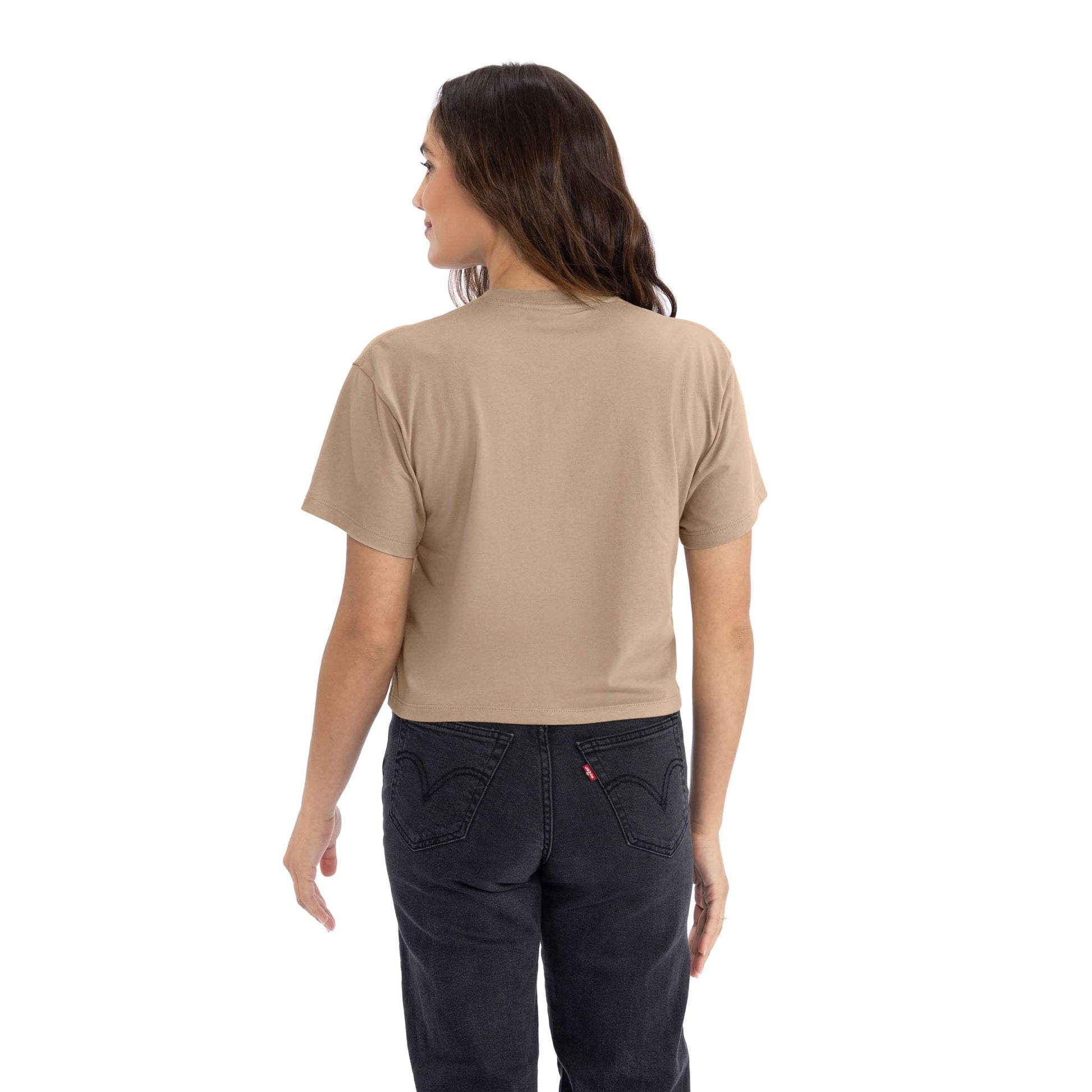 Women's Ideal Crop Tee - Tan - The American Threads